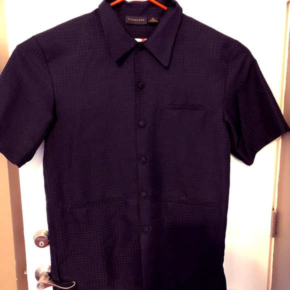 Vitaliano Blk Button Front Cloth Button Polyester - Picture 2 of 4